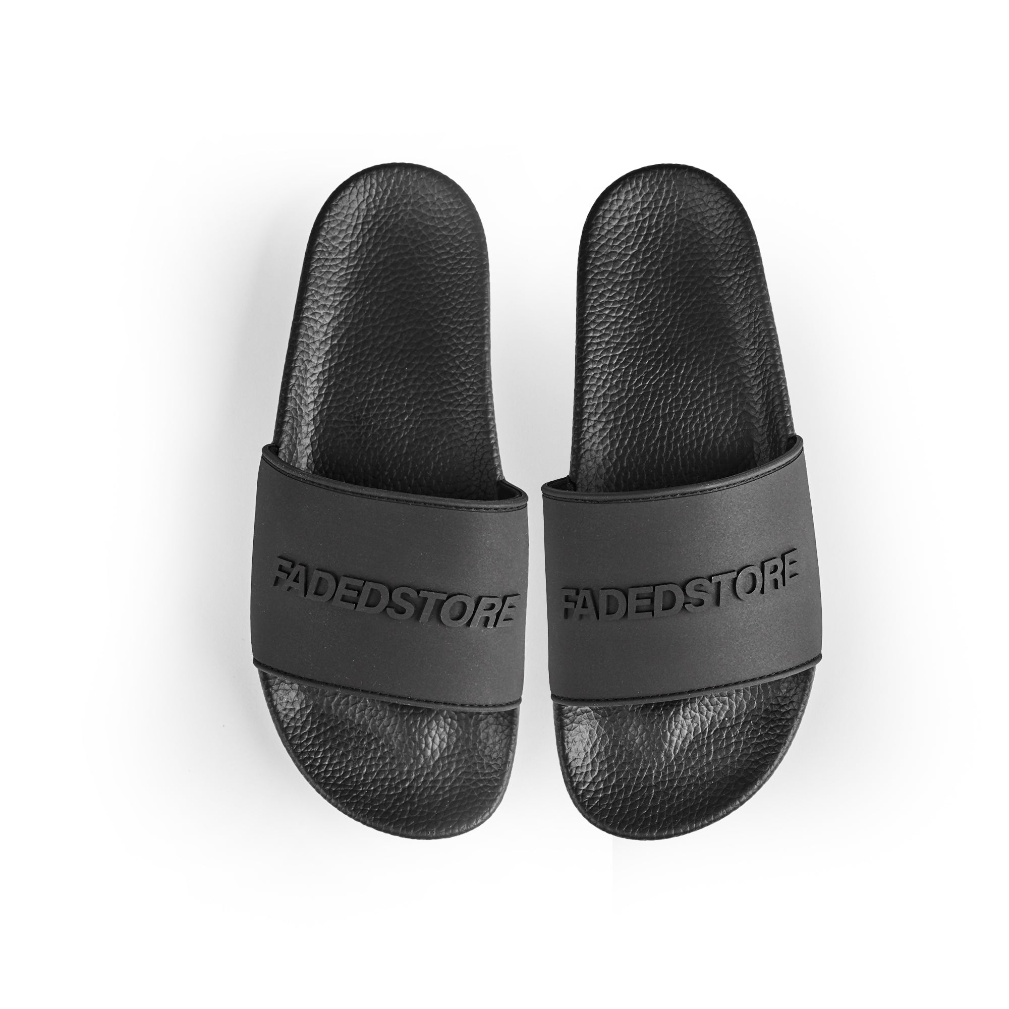 Men's  Black Faded Store Sliders FadedStore Front View