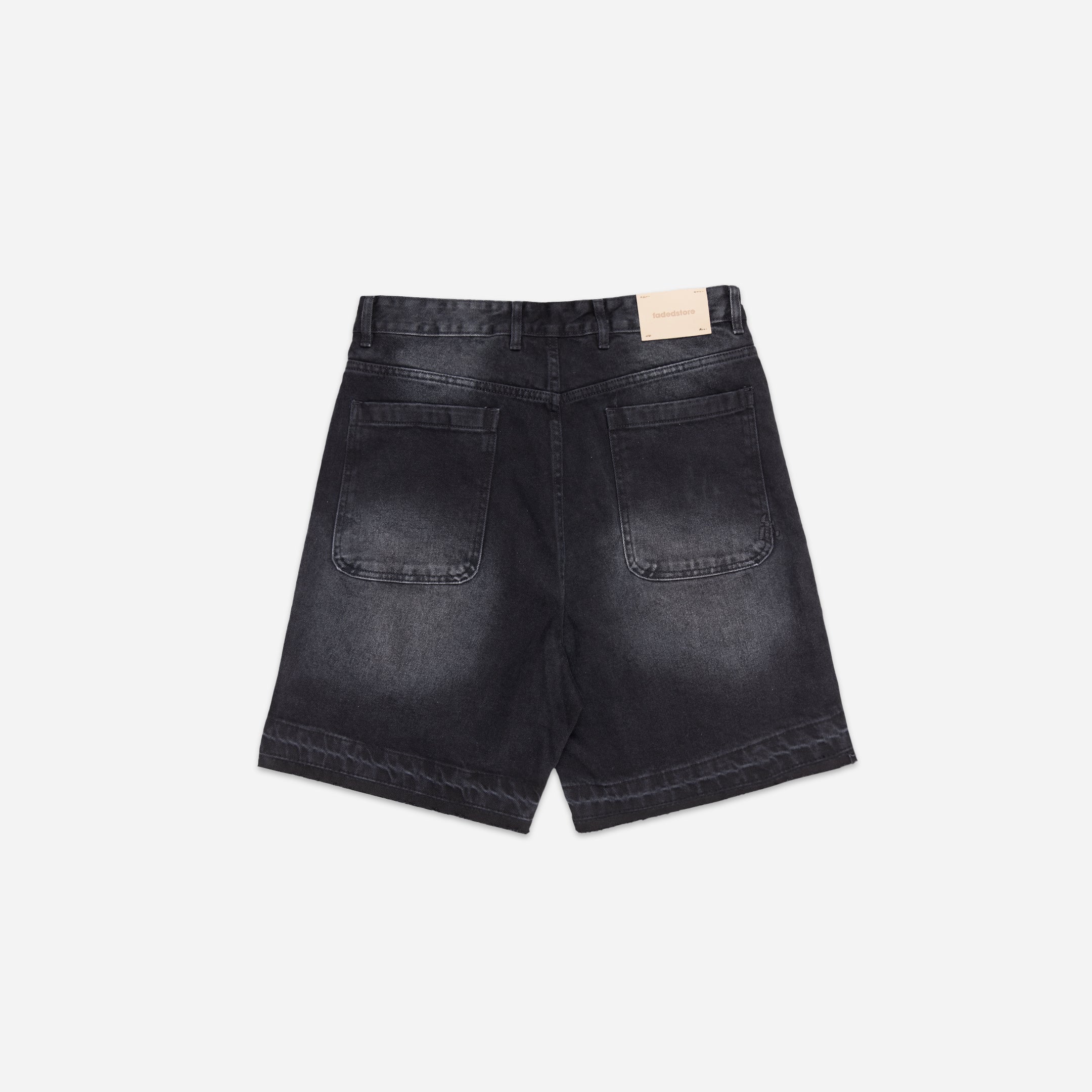 Unpicked Denim Shorts | Washed Black