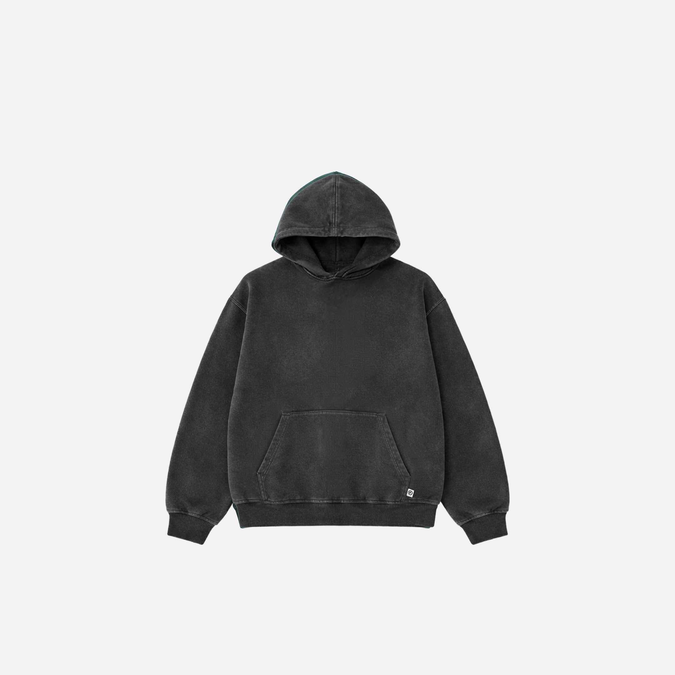 Loose Fit Cropped Hoodie | Black Wash