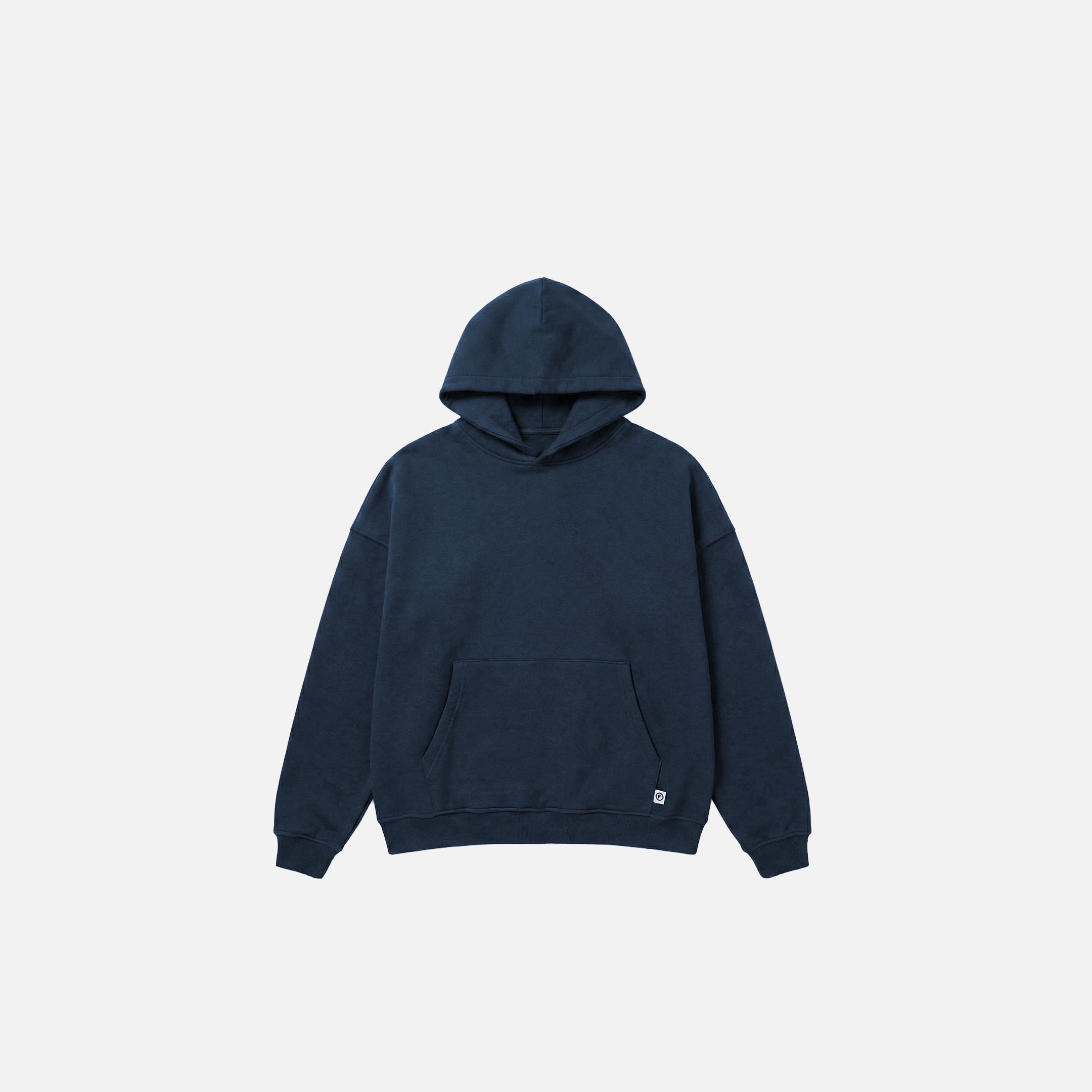 Loose Fit Cropped Hoodie | Navy