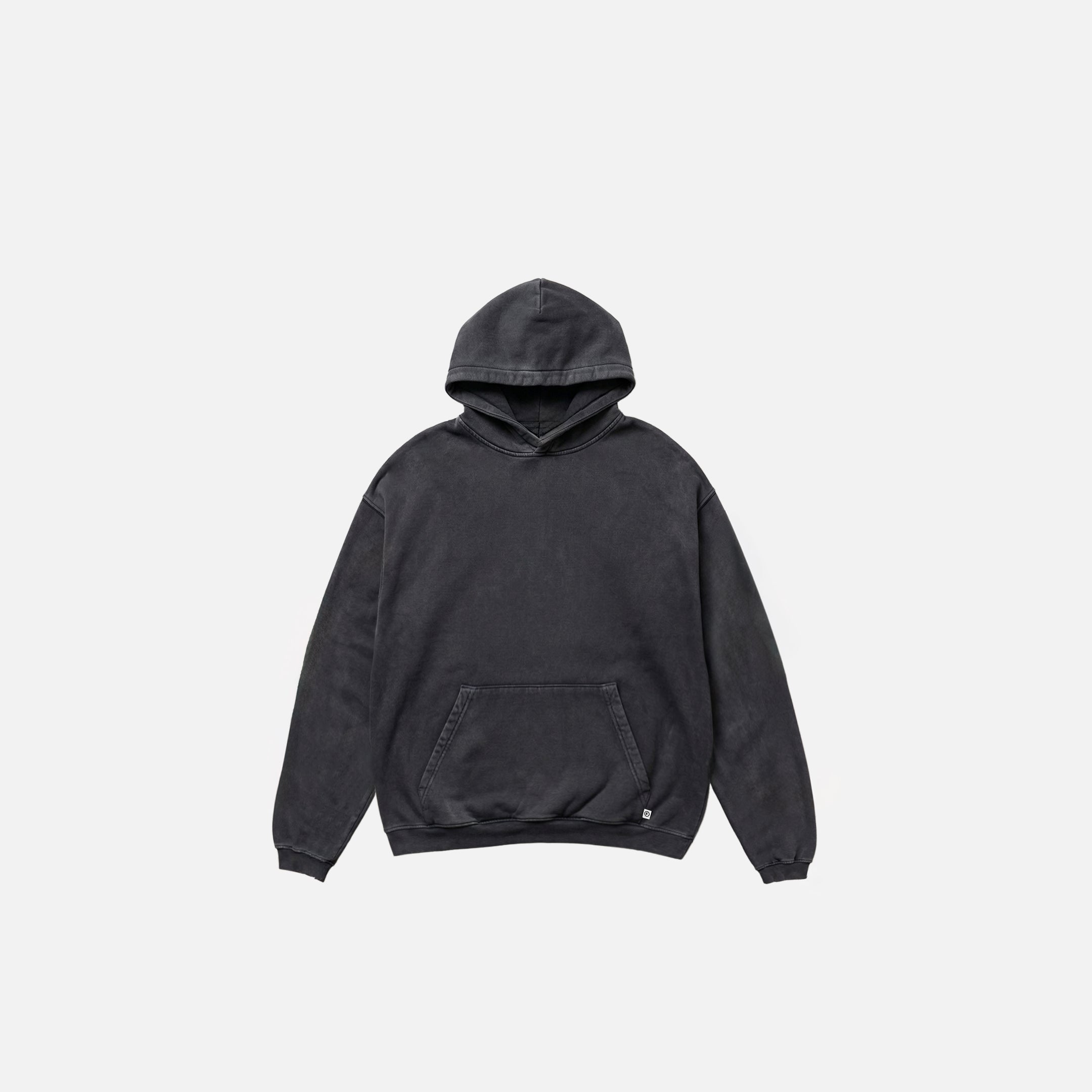 Loose Fit Cropped Hoodie | Black Wash