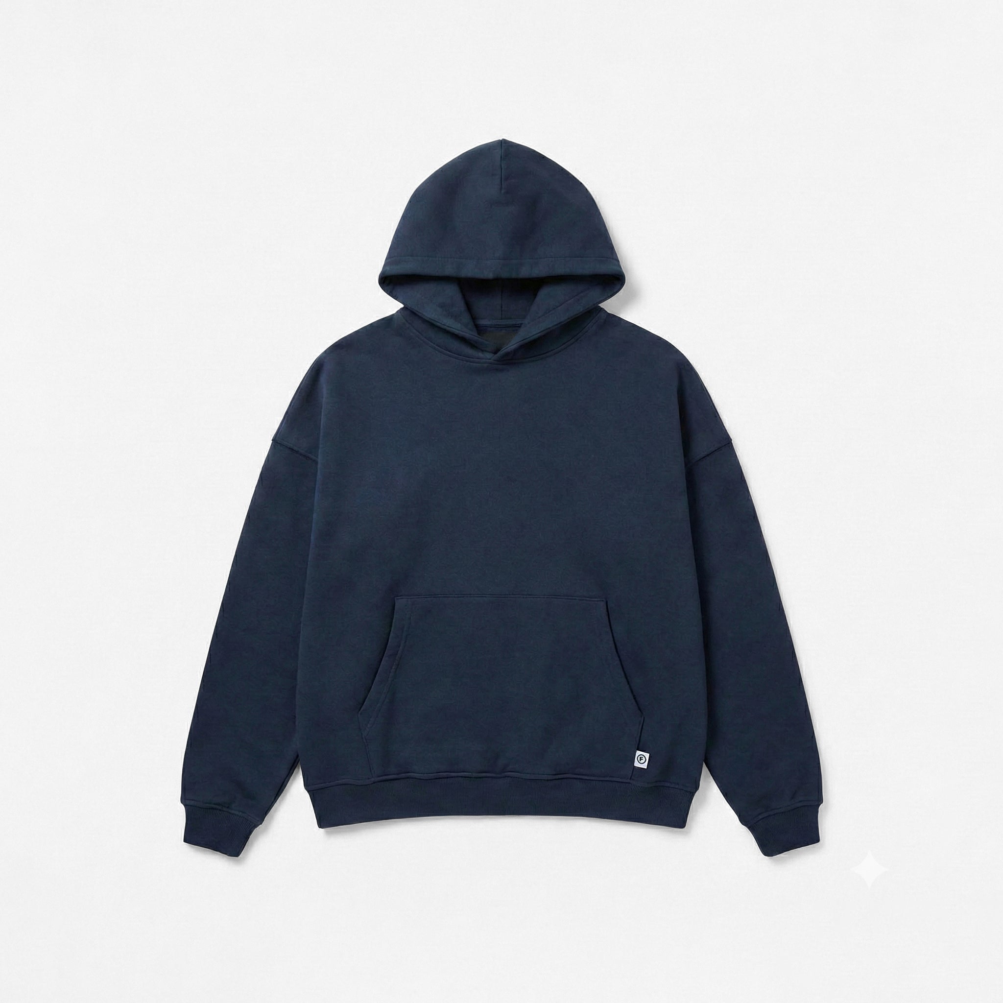 Loose Fit Cropped Hoodie | Navy
