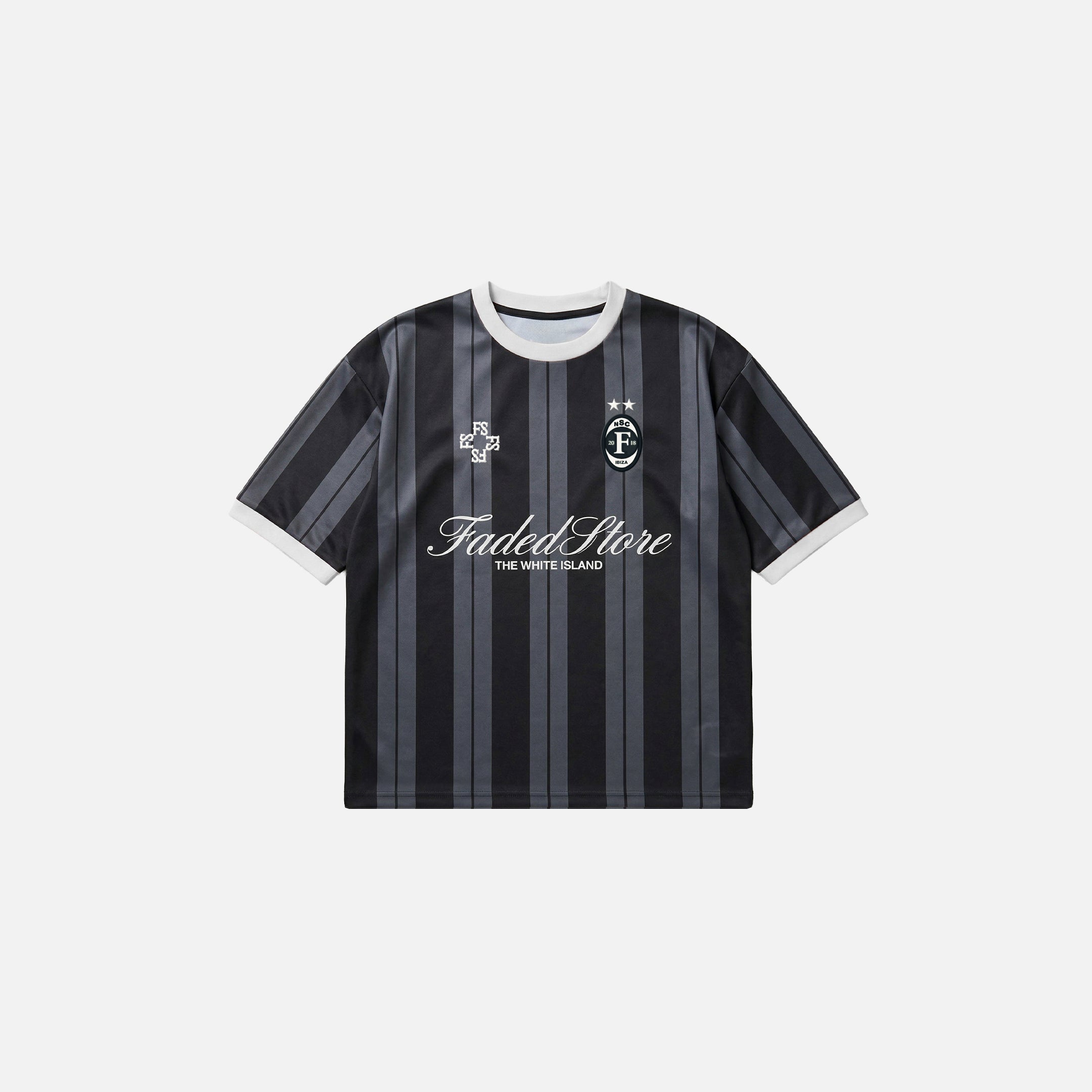 Striker Football T-Shirt | Black/Off White