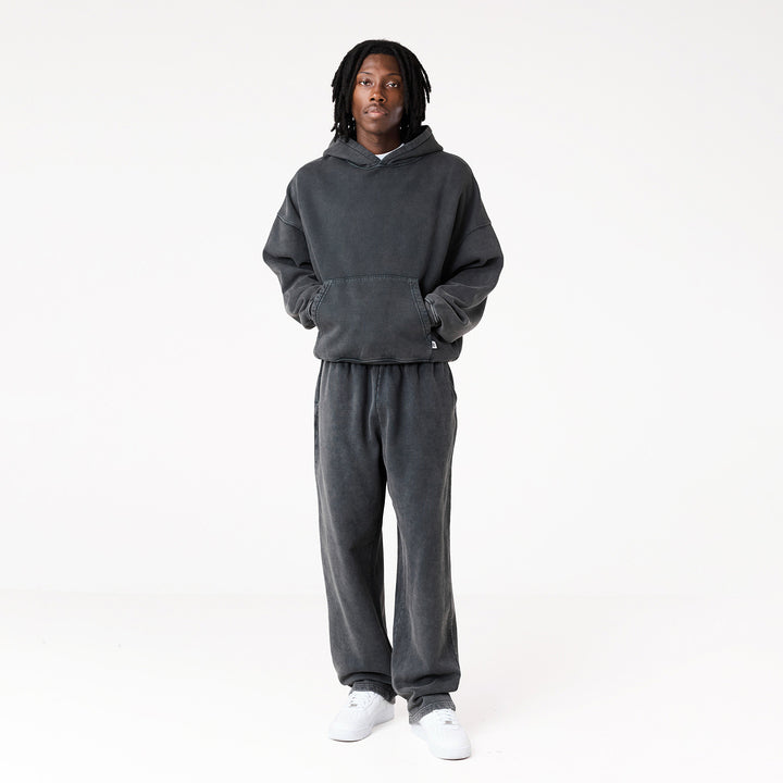 Loose Fit Cropped Tracksuit | Black Wash