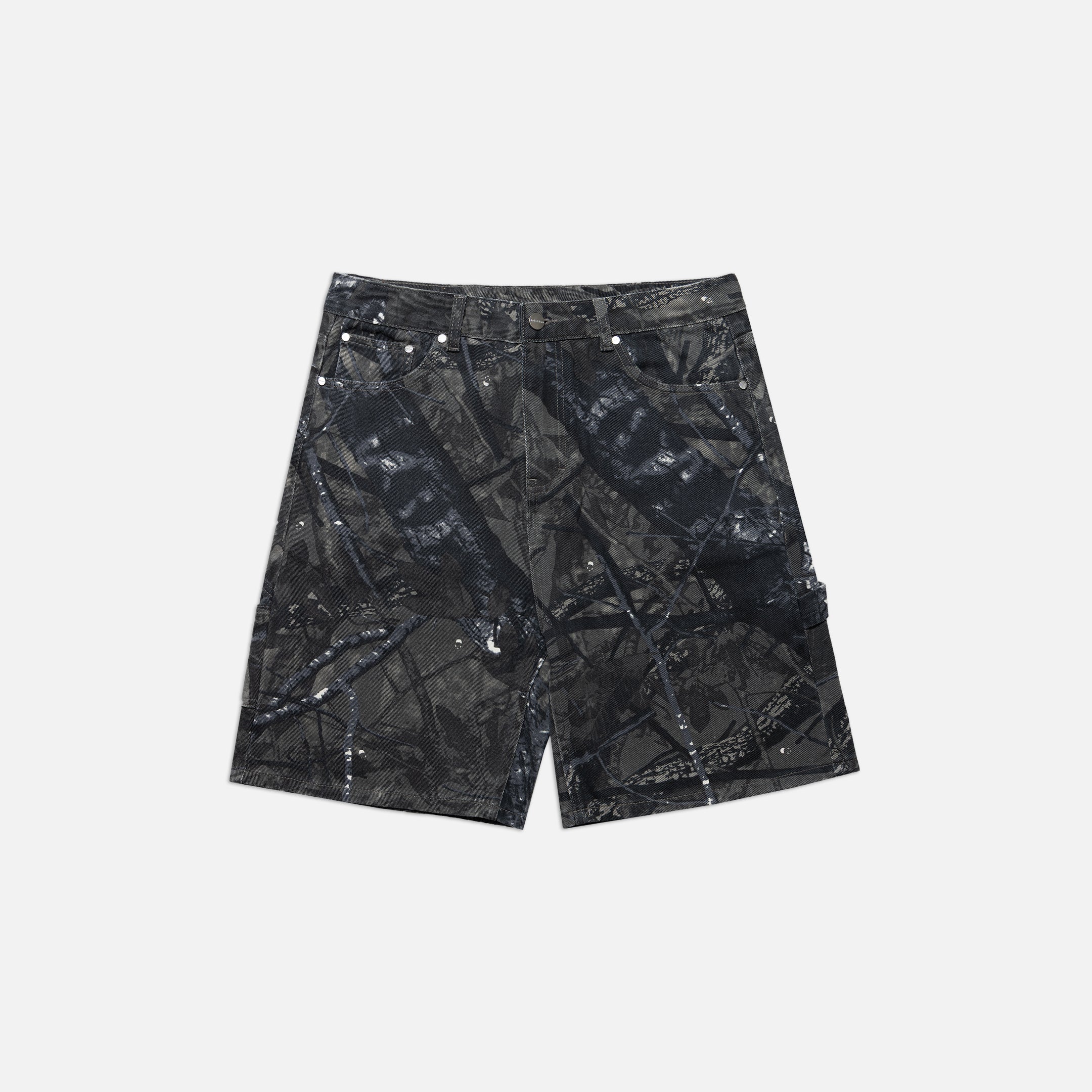 Tree Camo Print Shorts | Grey