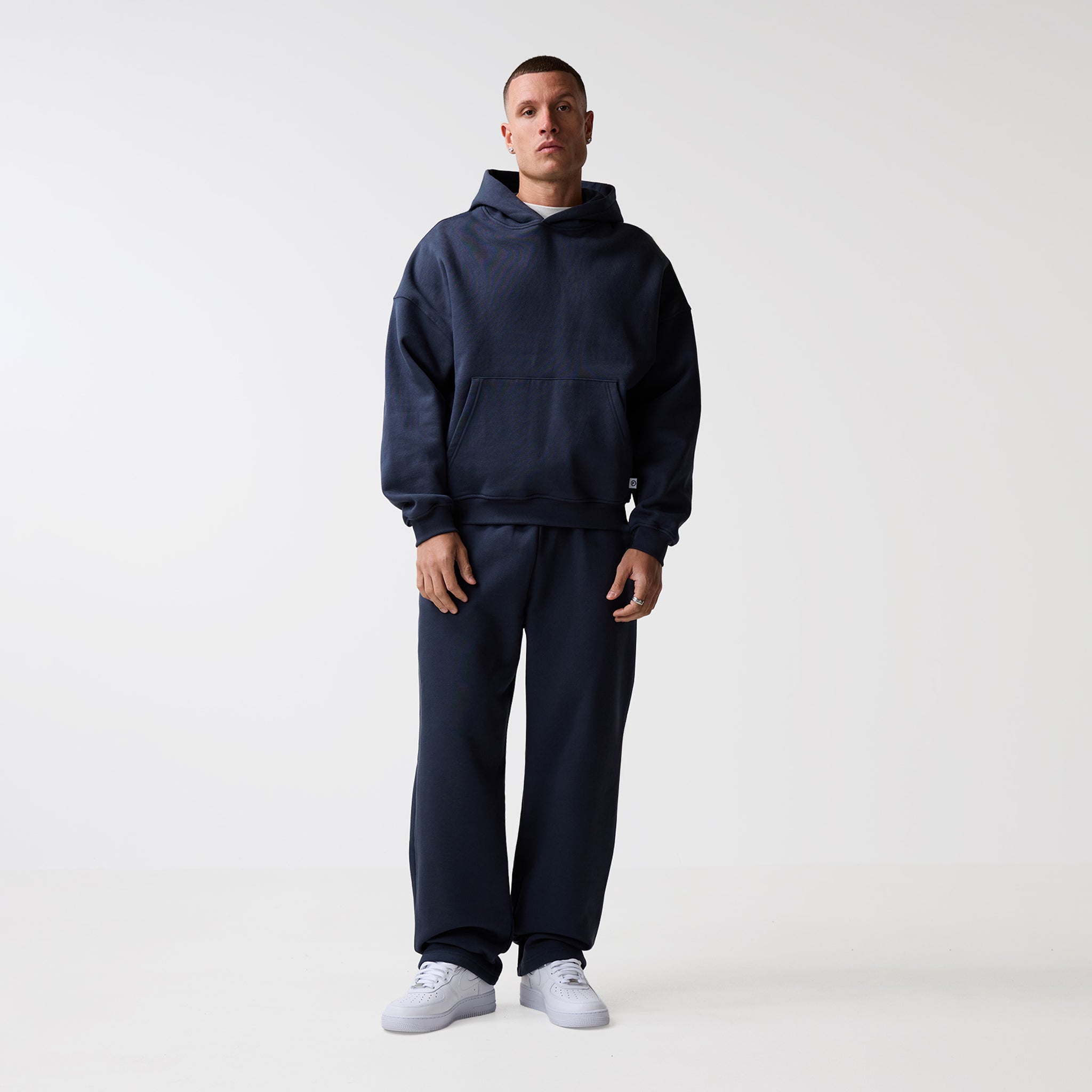 Loose Fit Cropped Tracksuit | Navy