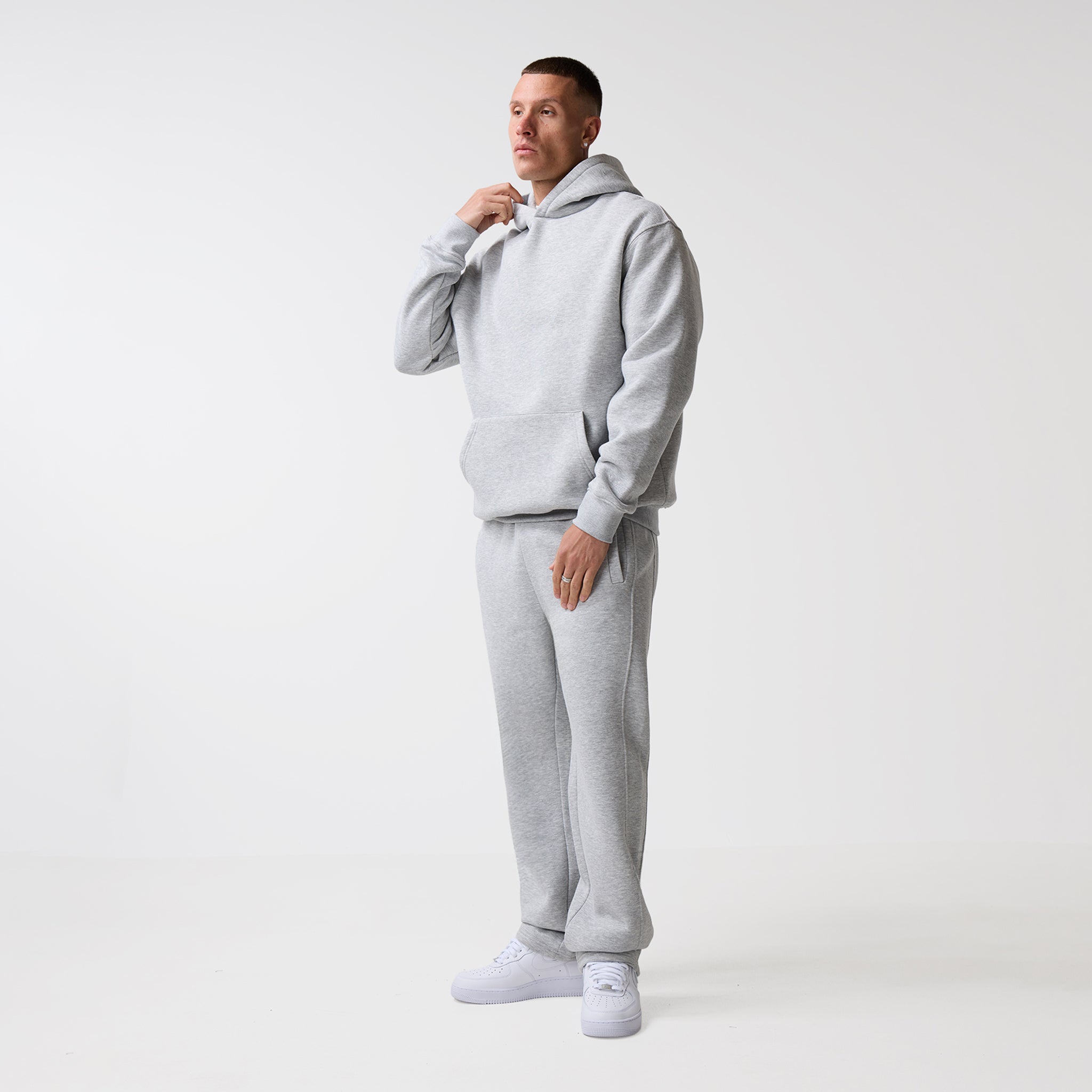 Open Hem Jogger | Grey Marl