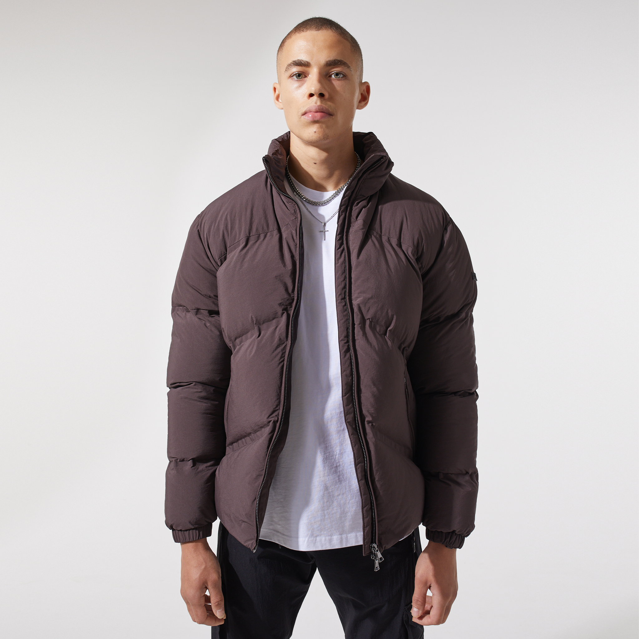 Chevron puffer jacket hotsell