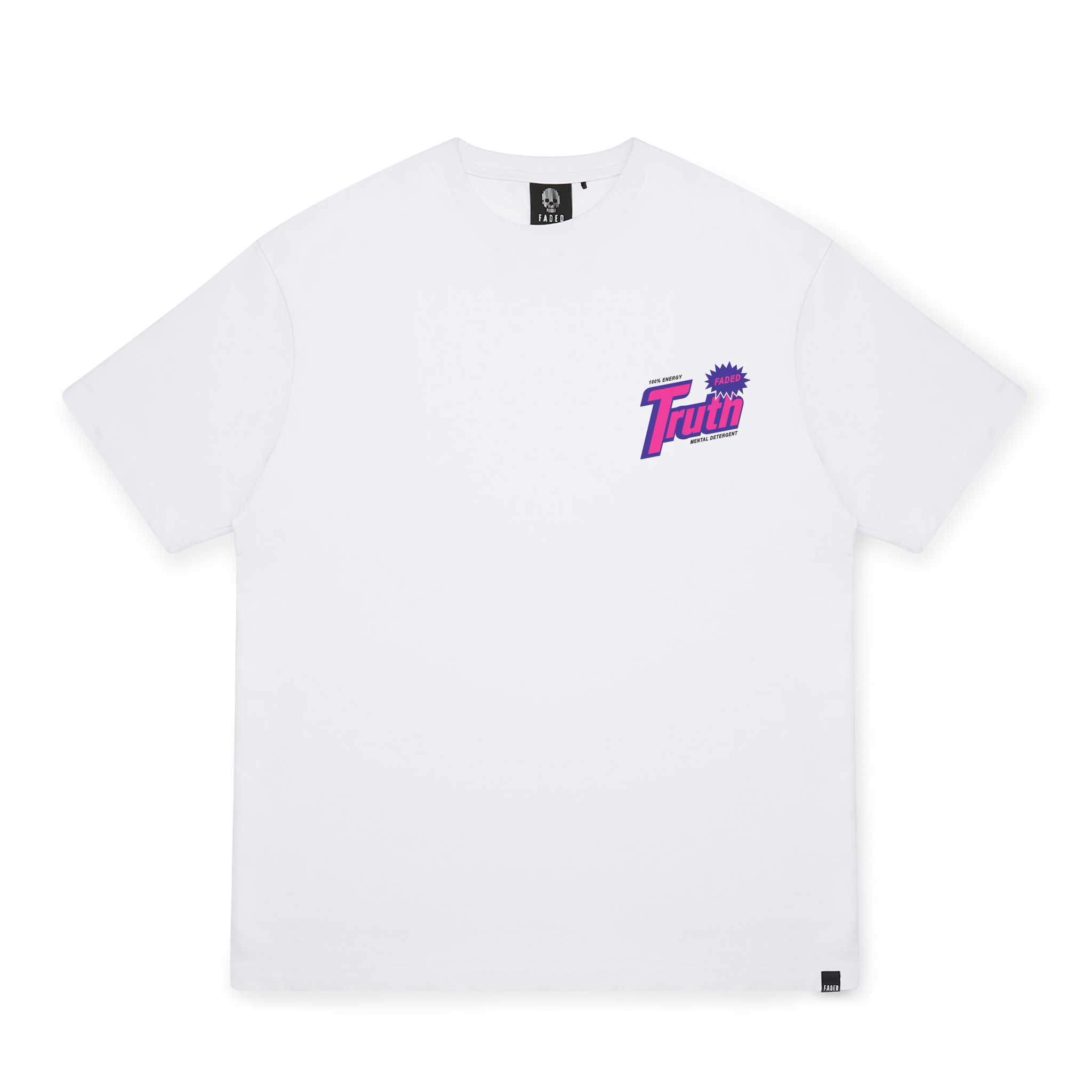 Front of truth mens graphic tee in white