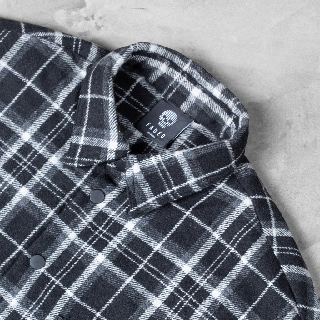 FADED label inside mens overshirt jacket